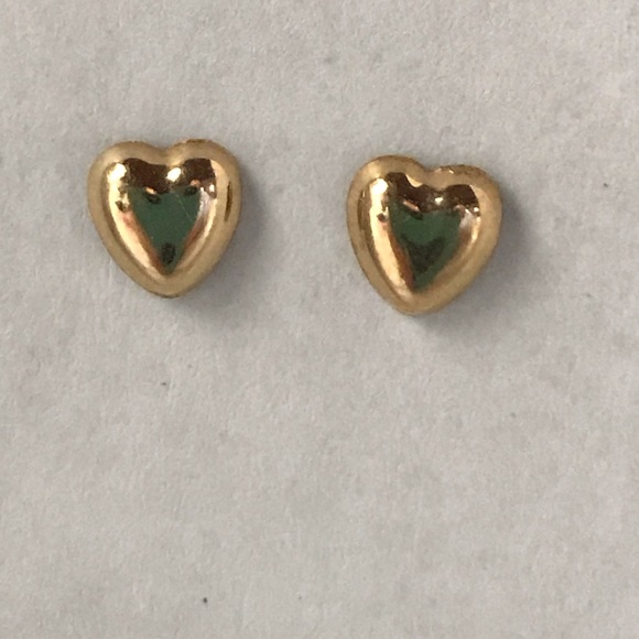 14K gold Jewelry - 14K gold heart earrings